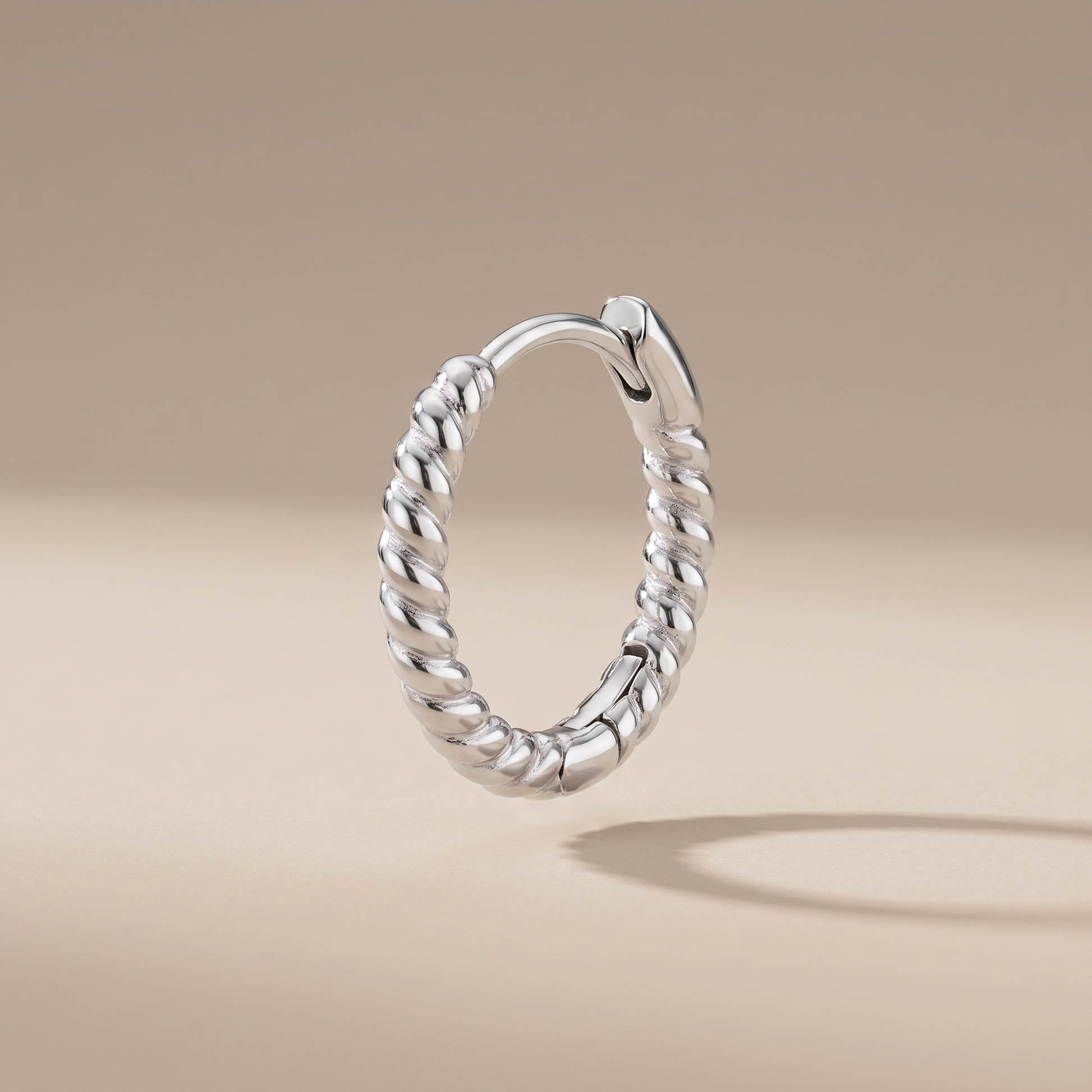 Asea Rope Twist Hoops — Silver color