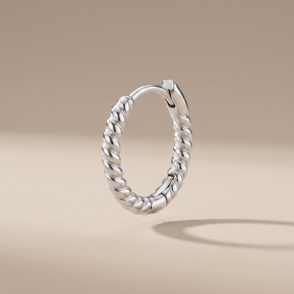 Asea Rope Twist Hoops — Silver color