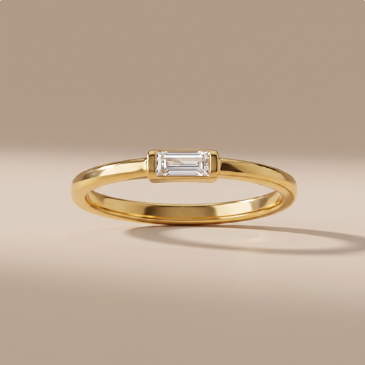 Asea Delicate Crystal Solitaire Ring — front view