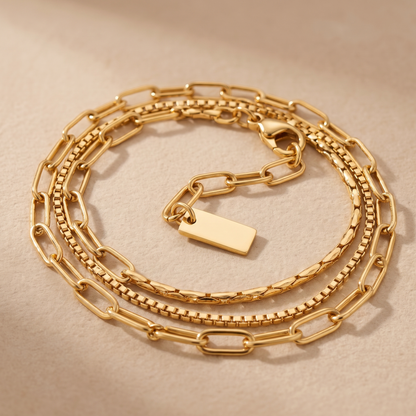 Asea Gold Triple-Layer Bracelet — close-up detail