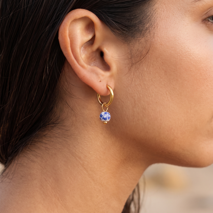 Asea Blossom Charm Hoops — worn by model
