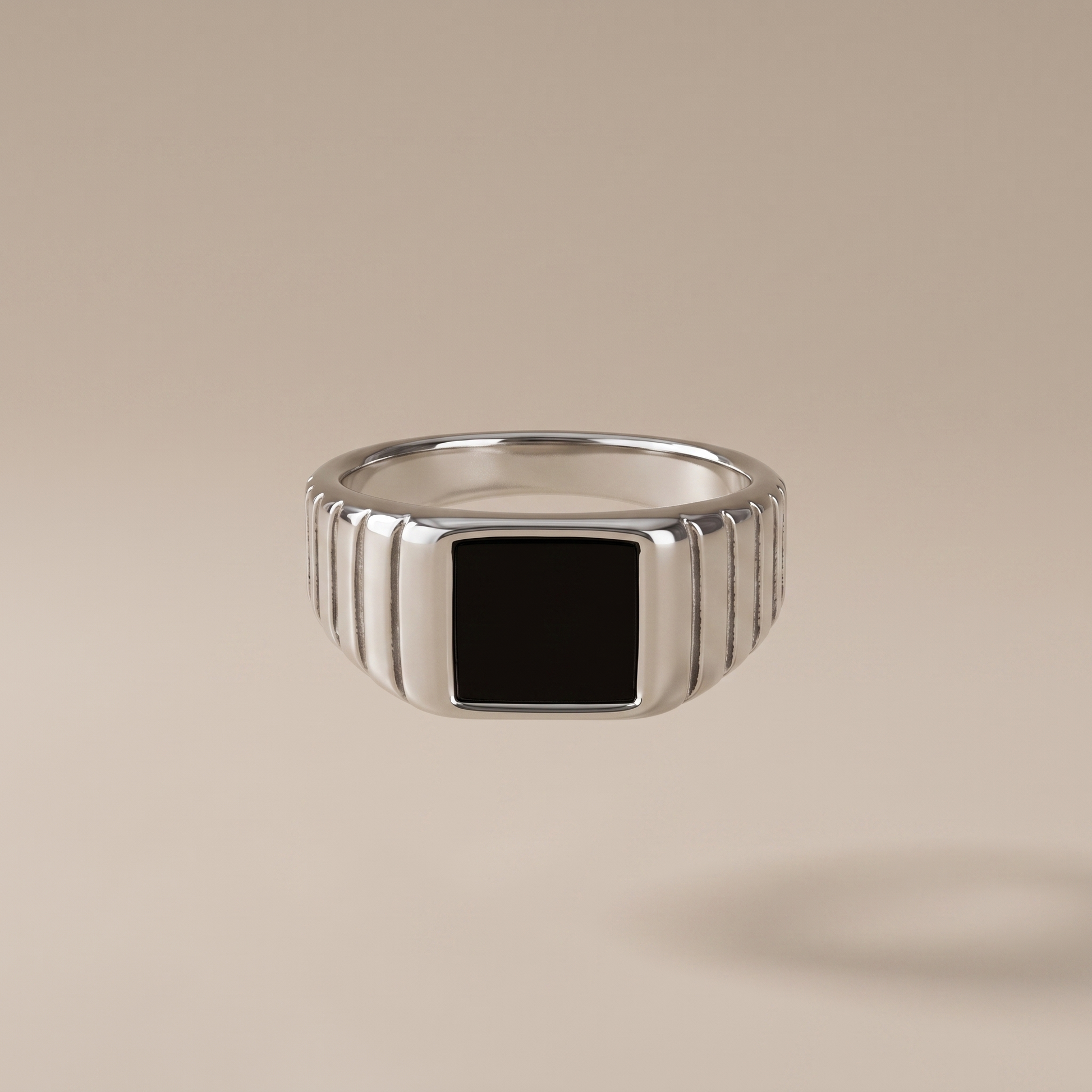Asea Vora Black Onyx Ring — Silver Color