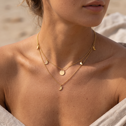 Asea Havana Layered Boho Necklace — worn by model