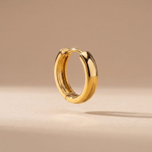Asea Chunky Huggie Earrings — front view