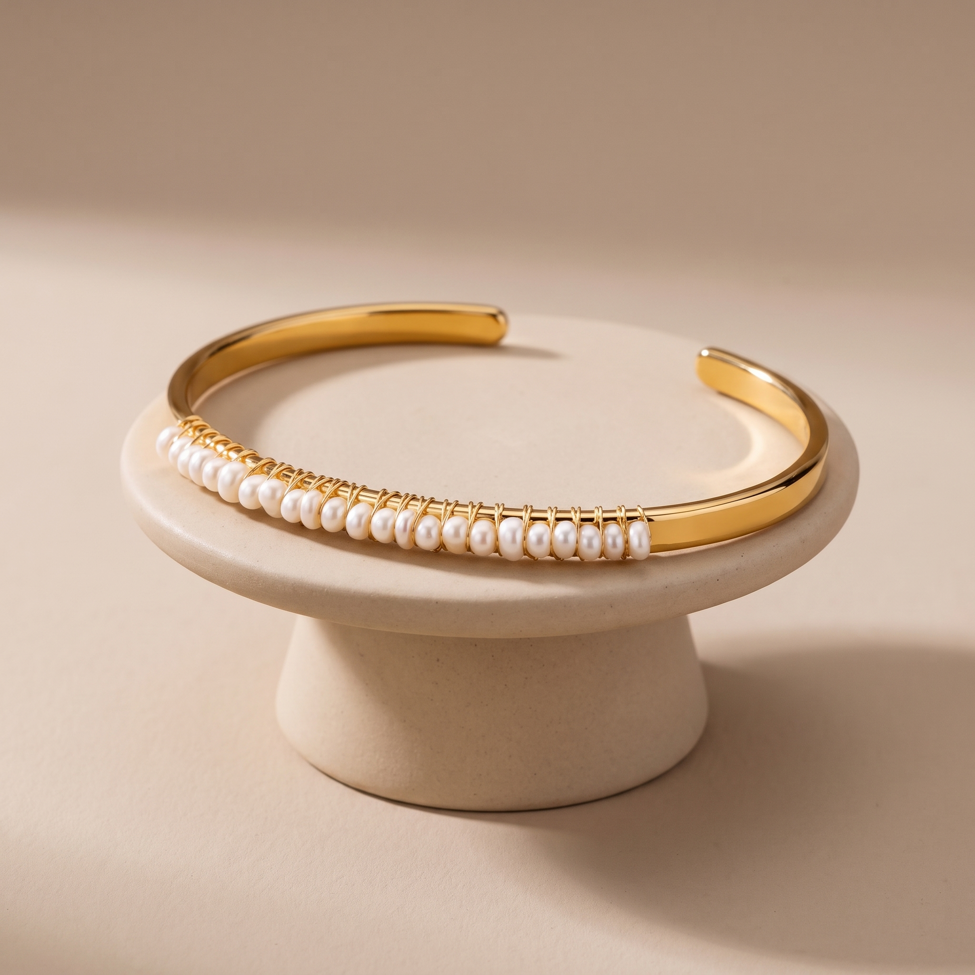 Asea Pearly Cuff Bracelet — angle