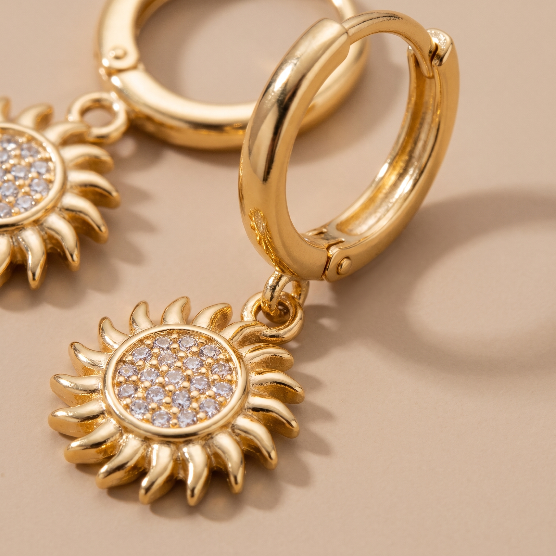 Asea Daybreak Sun Hoops — close-up detail
