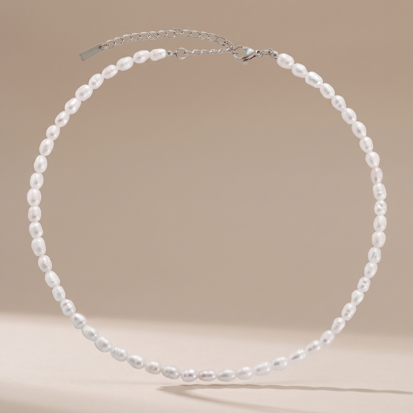 Asea Freshwater Pearl Choker Necklace — Silver Color