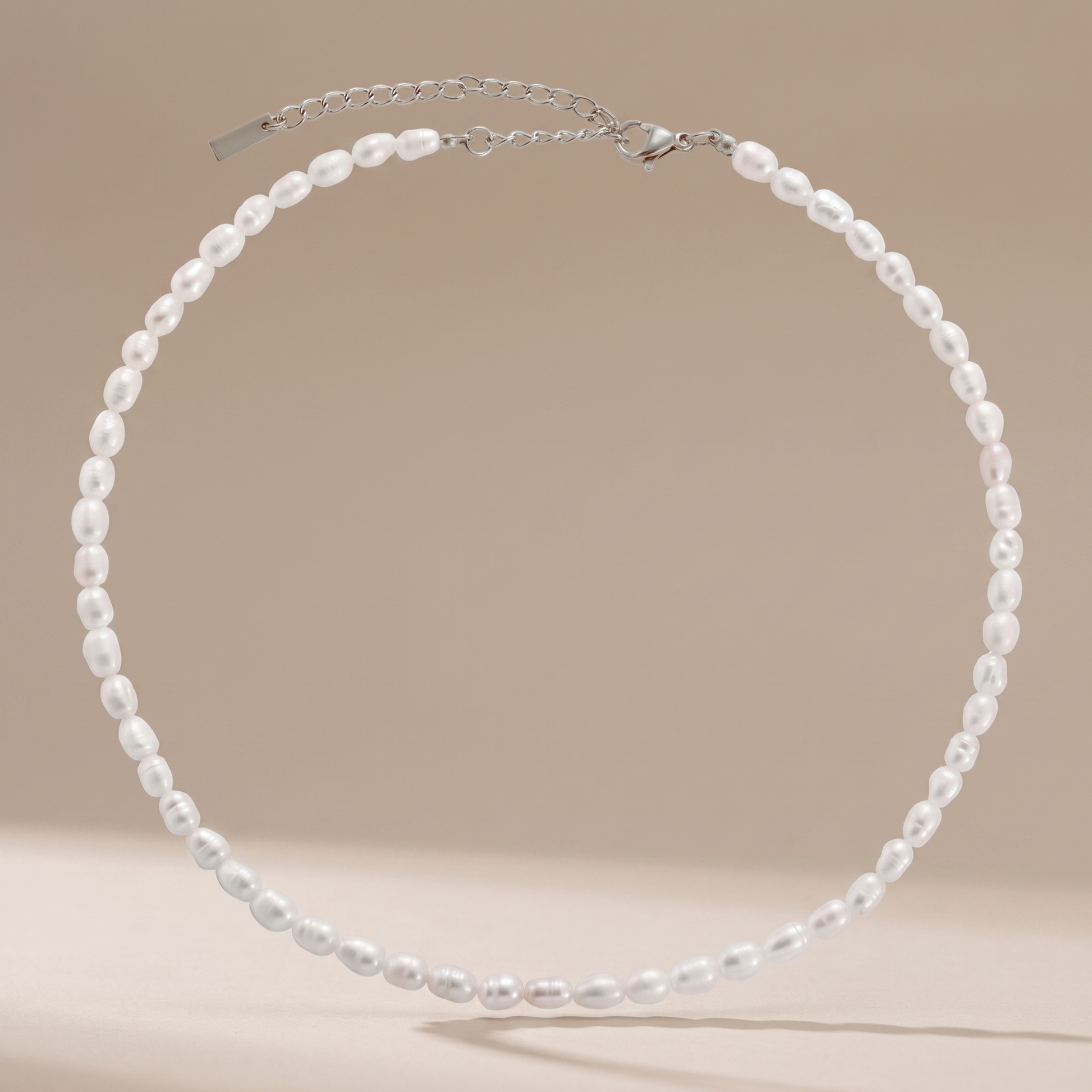 Asea Freshwater Pearl Choker Necklace — Silver Color