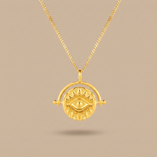 Asea Nerea Coin Necklace — front view