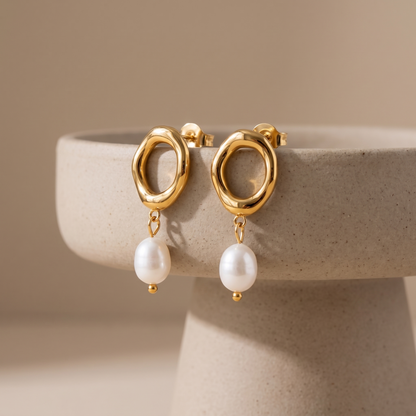 Asea Marlowe Pearl Hoop Earrings — angle
