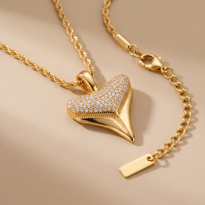 Asea Zircon Shark Tooth Necklace — close-up detail
