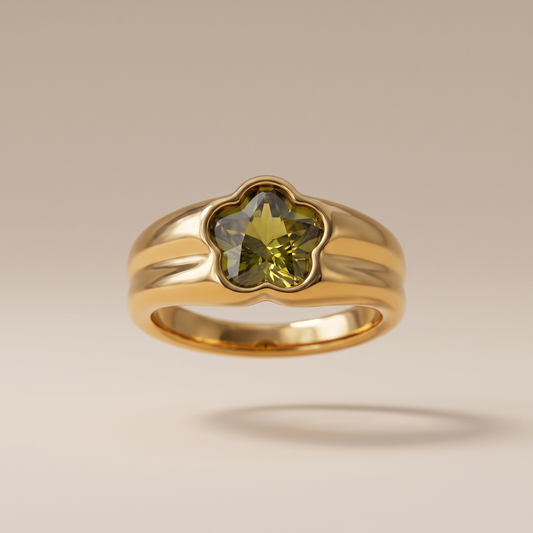 Asea Blossom Zircon Ring — front view