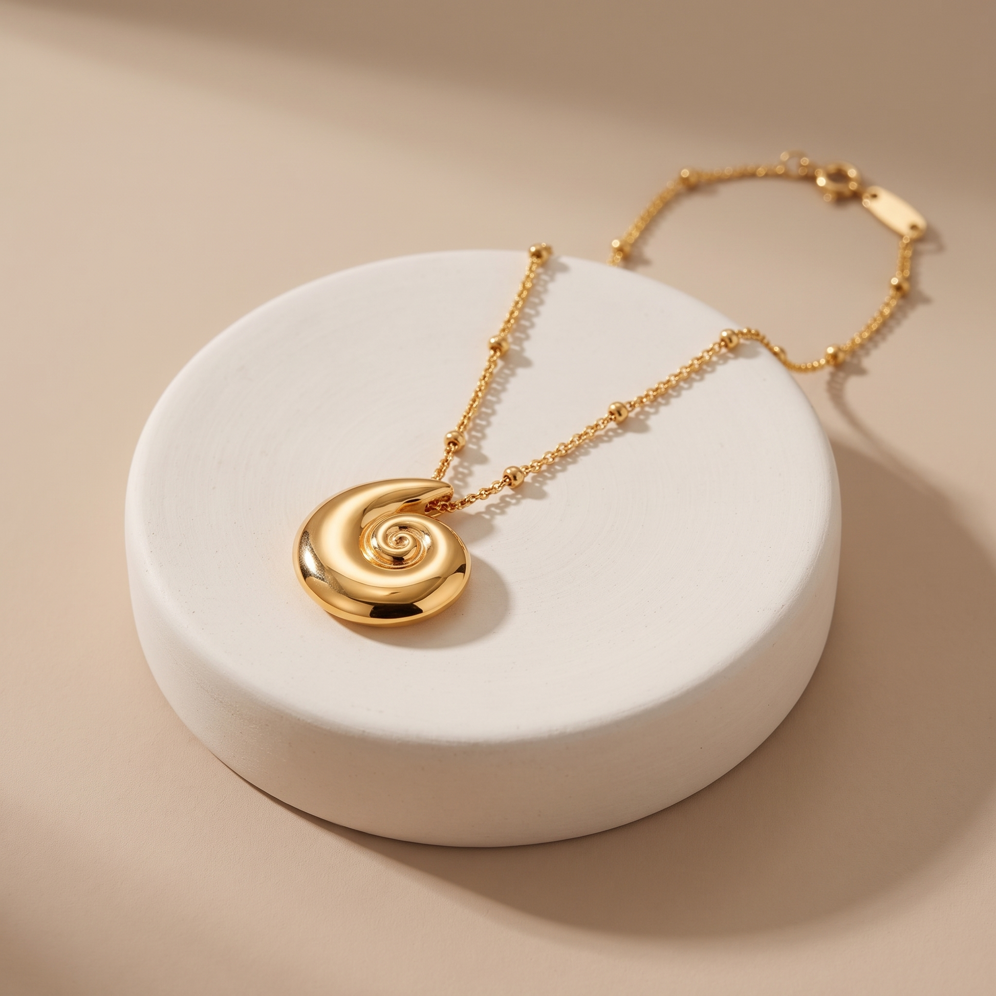 Asea Shell Charm Necklace — angle