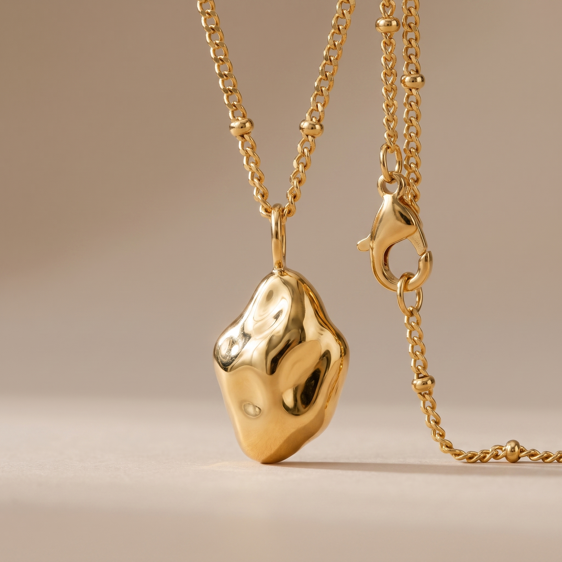Asea Gilded Nugget Necklace — close-up detail