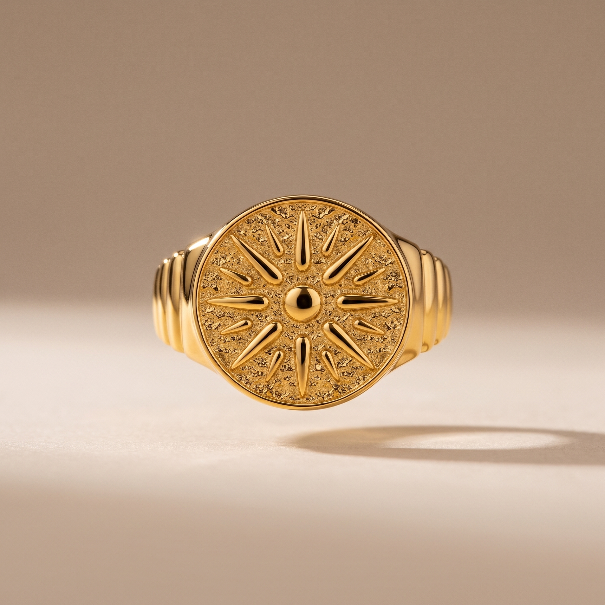 Asea Sunburst Ring — front view