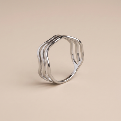Asea Ocean Waves Ring — Silver Color