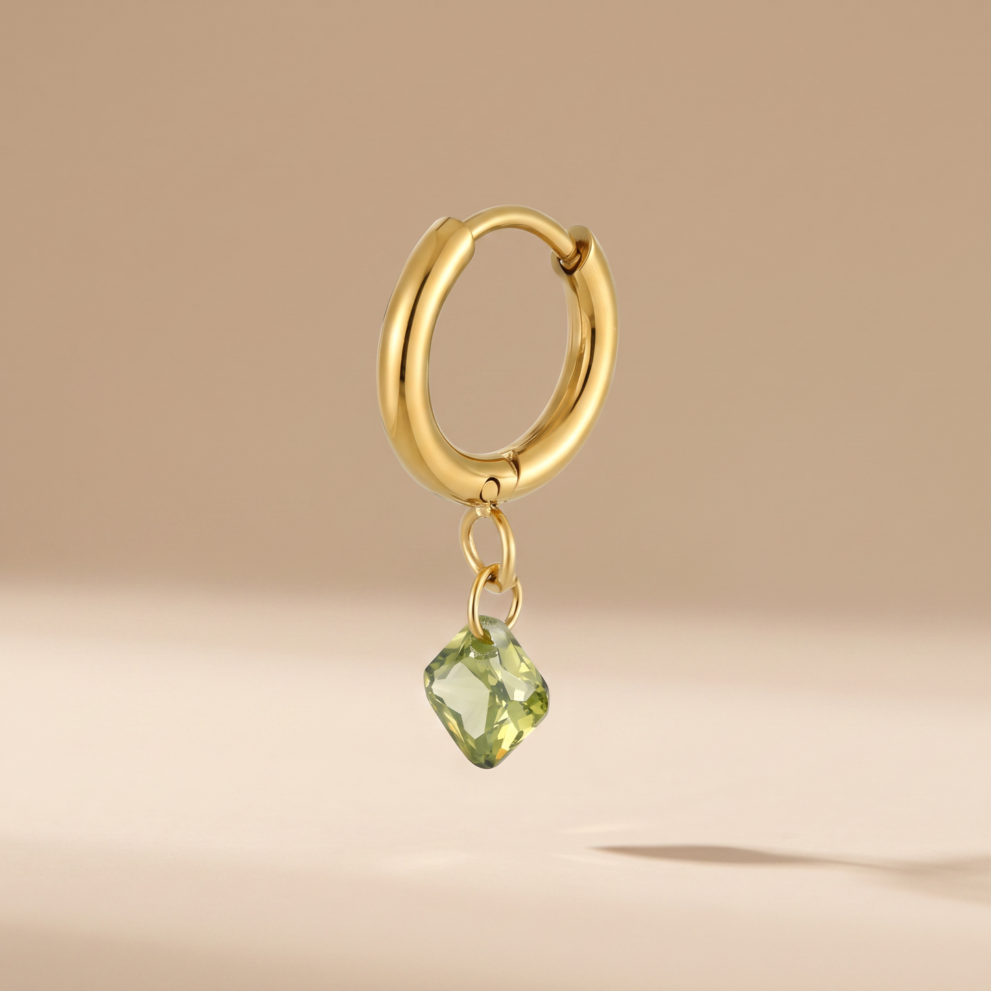 Asea Lime Zircon Hoops — front view