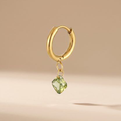 Asea Lime Zircon Hoops — front view
