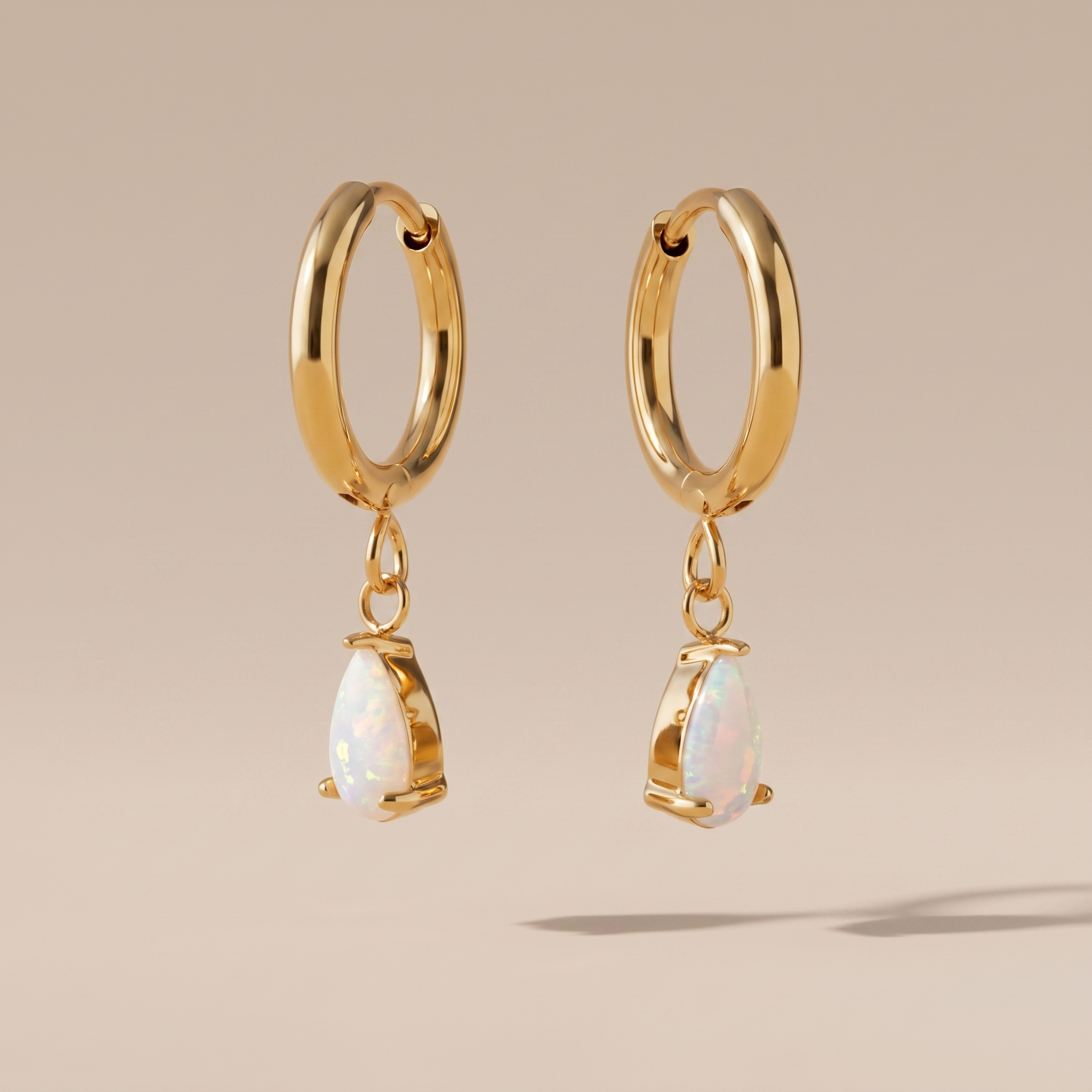 Asea Opal Teardrop Hoops — front view