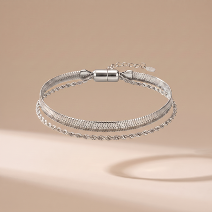 Asea Altea Double Layer Bracelet — Silver Color