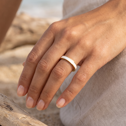 Asea Halo Enamel Band Ring — worn by model