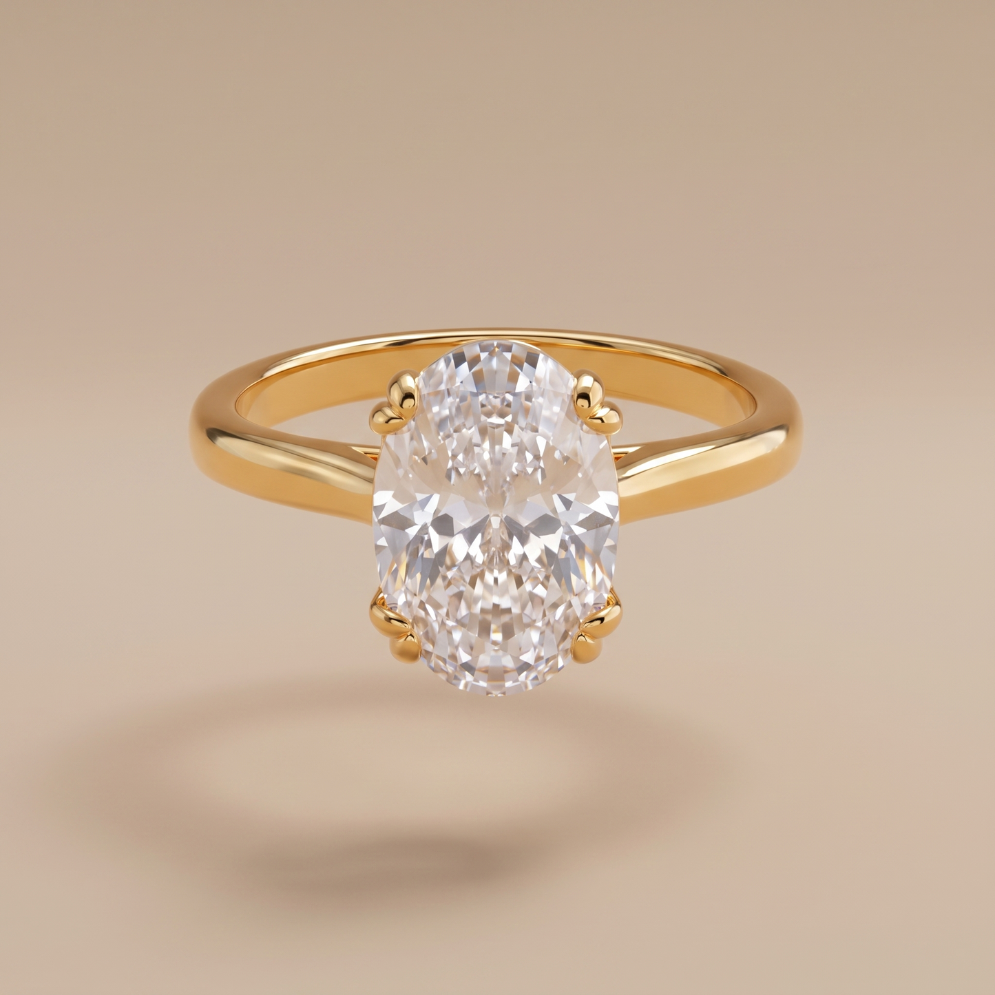 Asea Oval Cut Solitaire Ring — front view