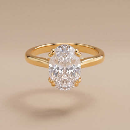 Asea Oval Cut Solitaire Ring — front view