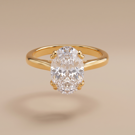 Asea Oval Cut Solitaire Ring — front view