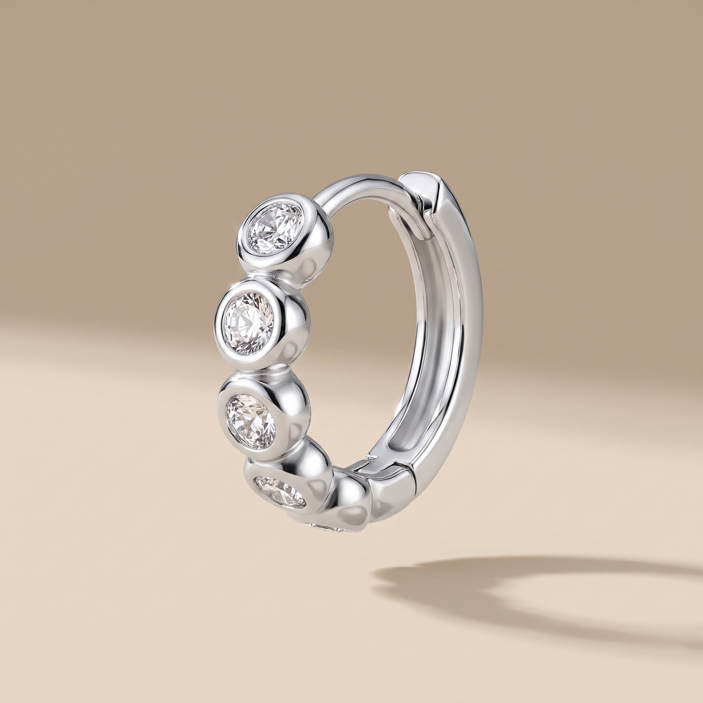 Asea Gem-Beaded Sparkle Hoops — Silver color