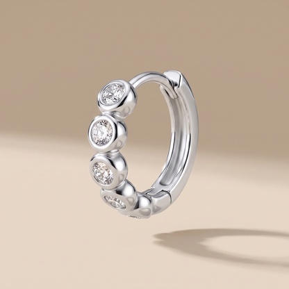 Asea Gem-Beaded Sparkle Hoops — Silver color