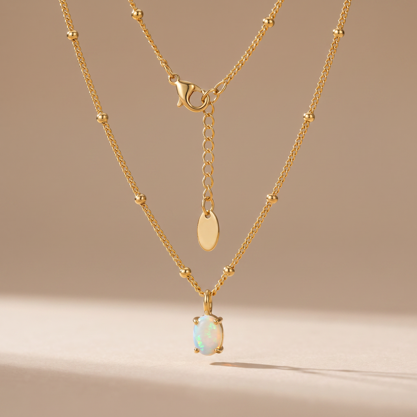 Asea Opal Glow Necklace — 14k Gold Color