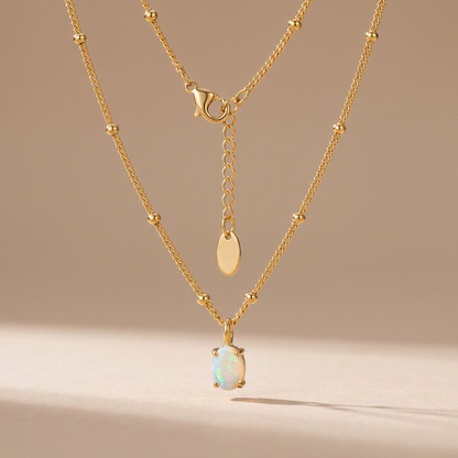 Asea Opal Glow Necklace — 14k Gold Color