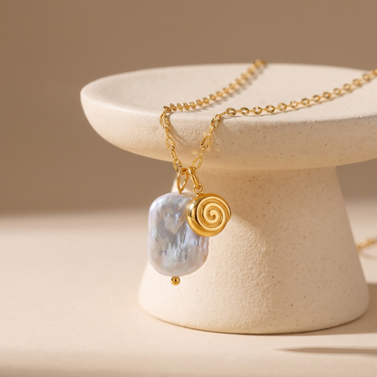 Asea Seashell Harbour Pearl Necklace — angle