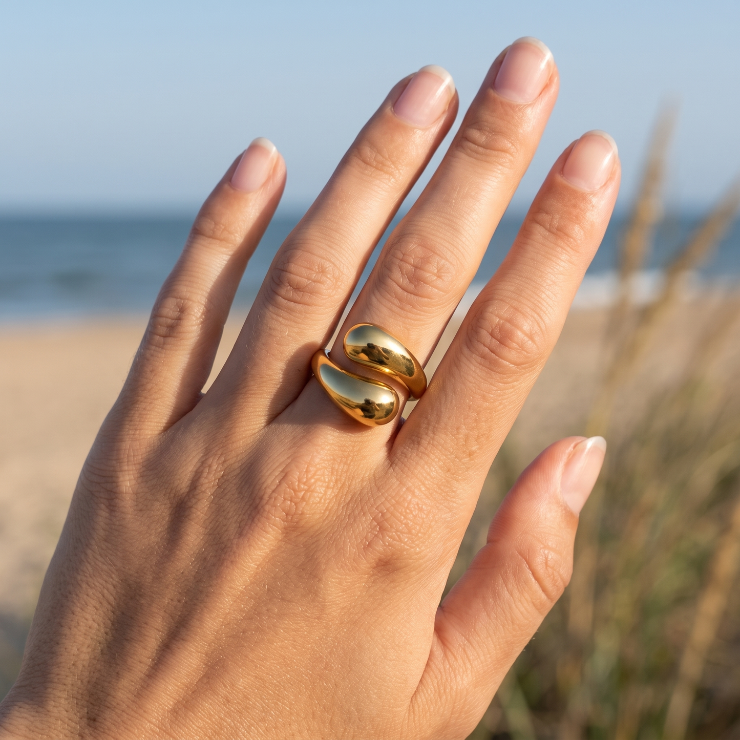 Asea Twisted Duo Ring — worn by model