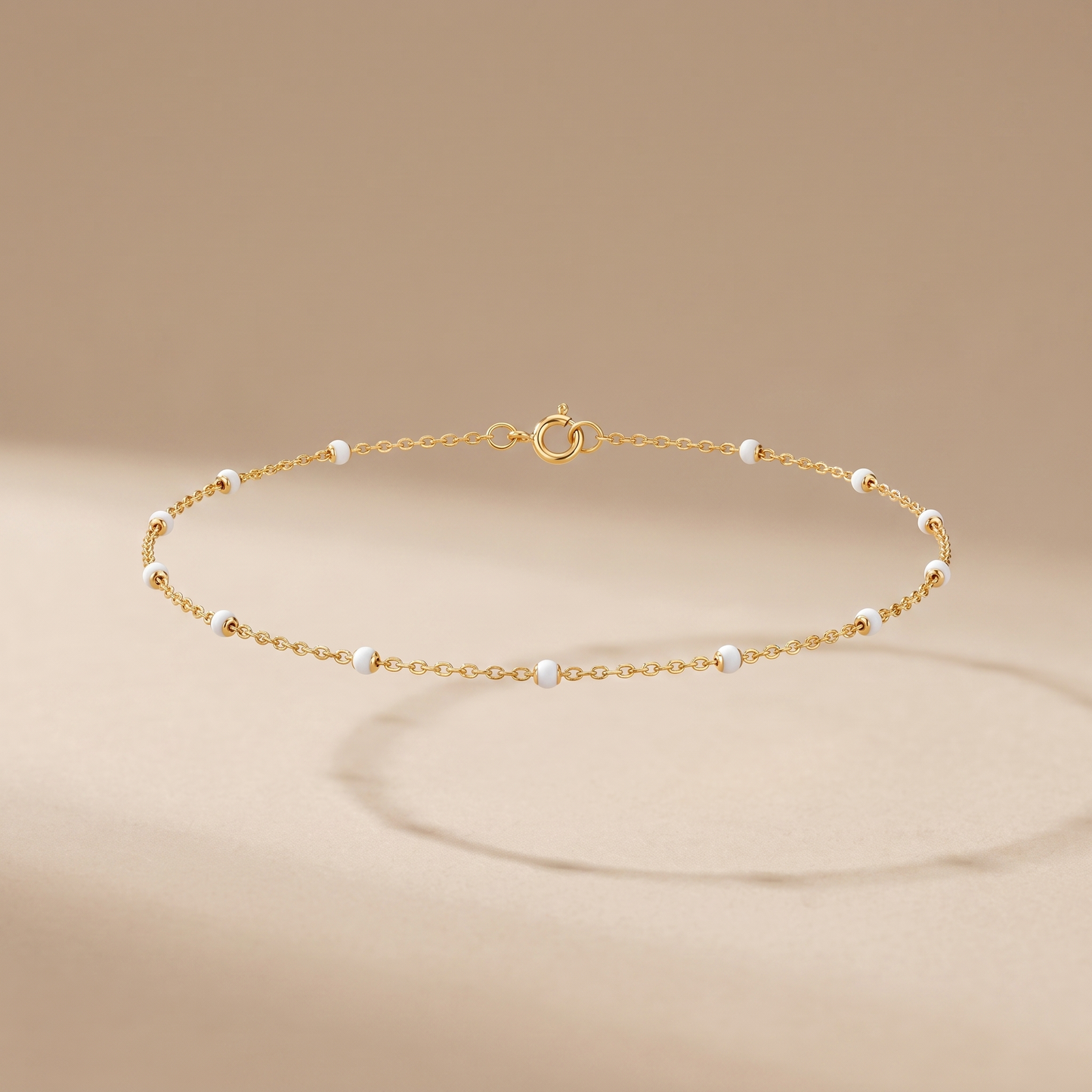 Asea White Bead Choker — front view