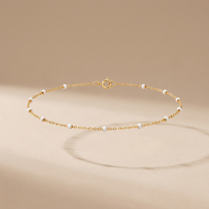 Asea White Bead Choker — front view