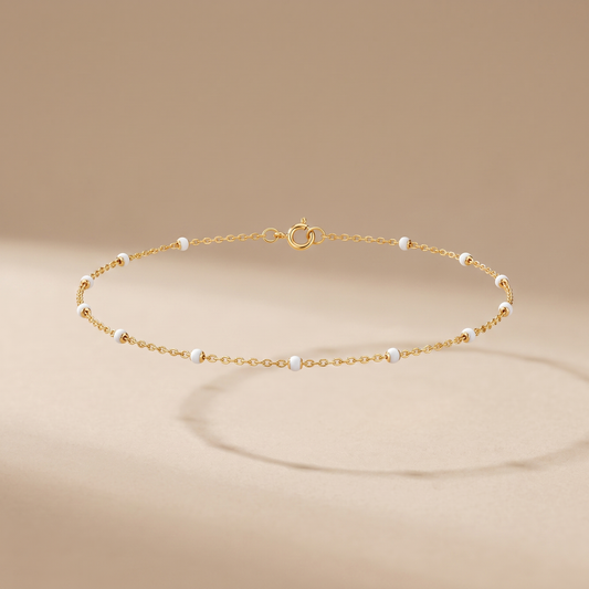 Asea White Bead Choker — front view