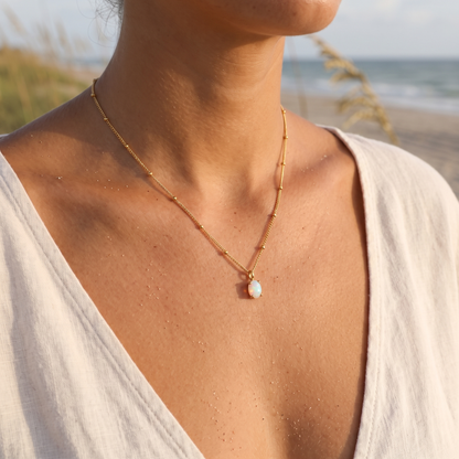 Asea Opal Glow Necklace — worn by model