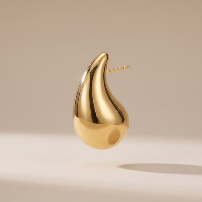 Asea Gold Teardrop Hoops — front view