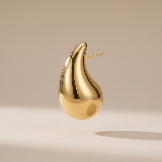 Asea Gold Teardrop Hoops — front view