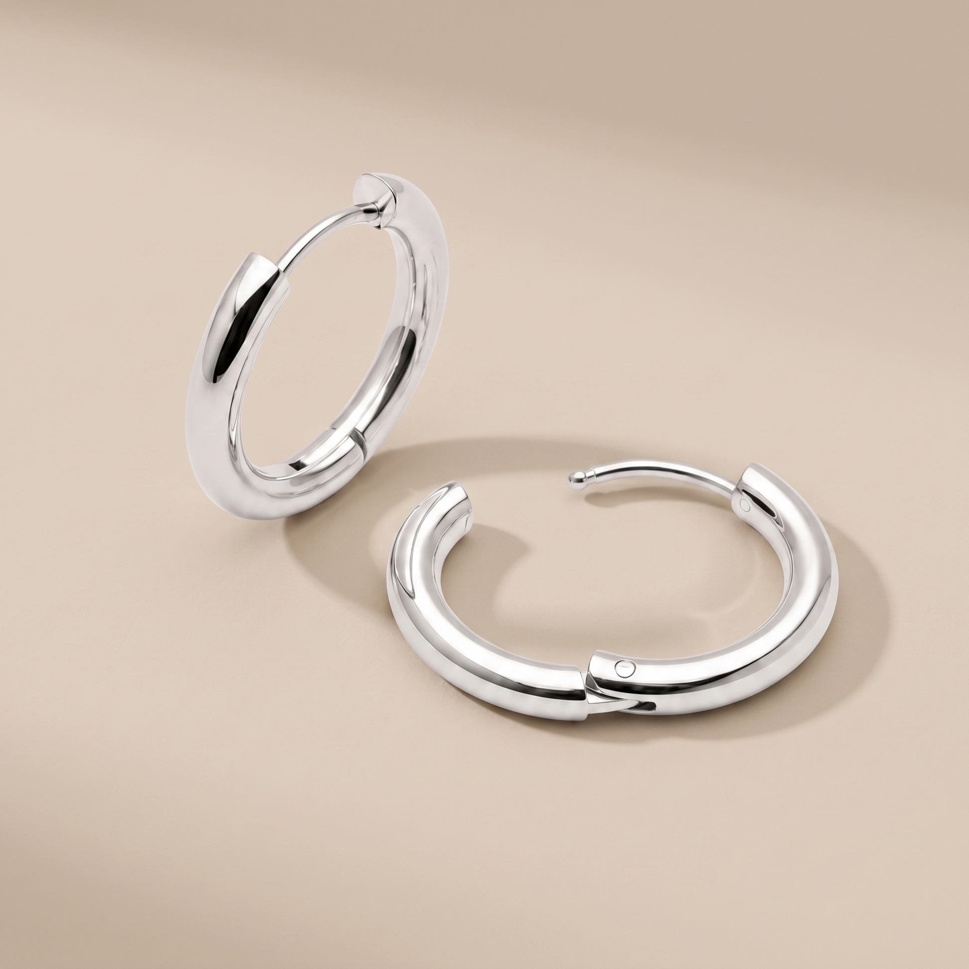 Asea Timeless Gold Hoops — Silver Color