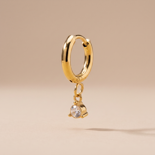 Asea Sparkle Zircon Hoops — front view