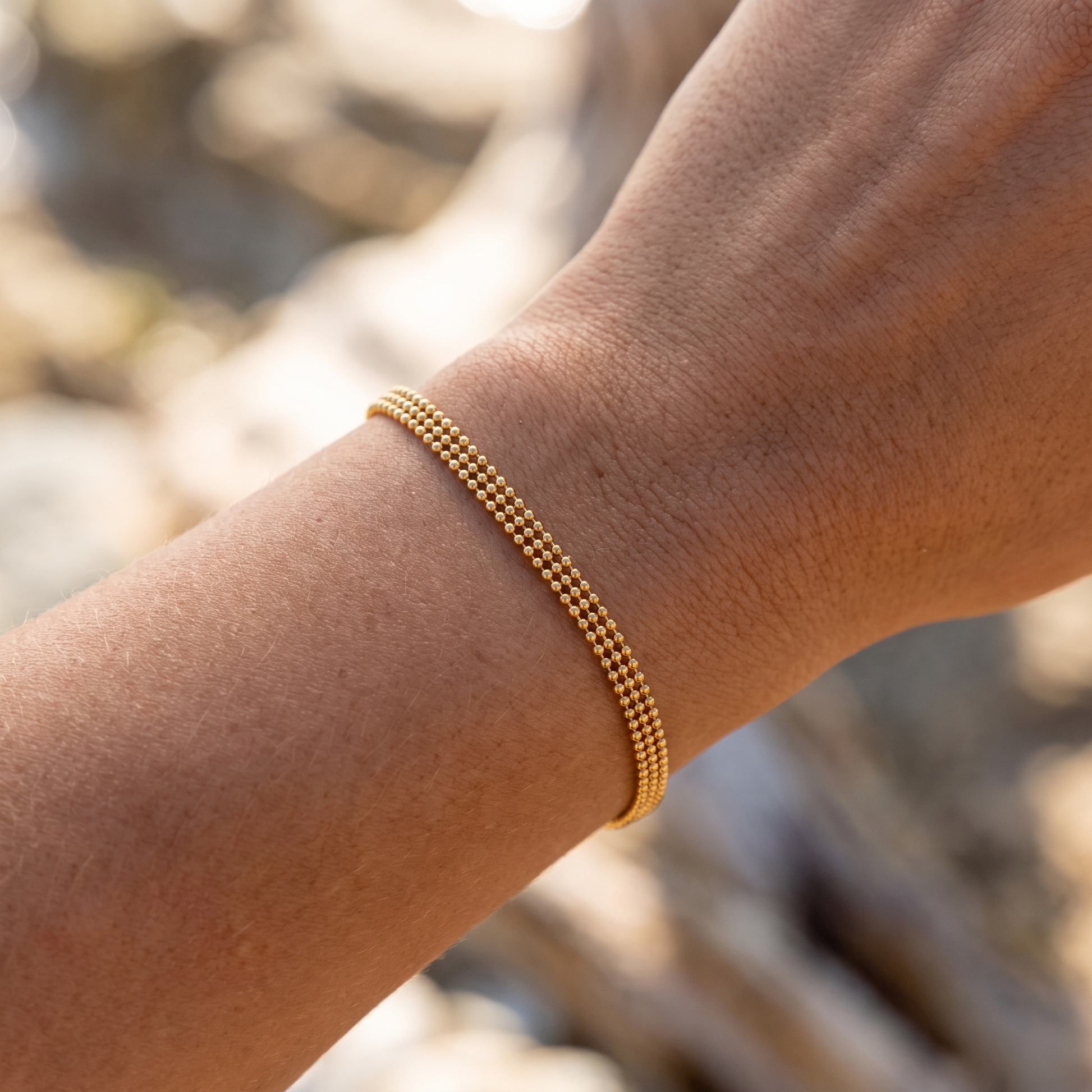 Asea Wren Chain Bracelet — worn by model