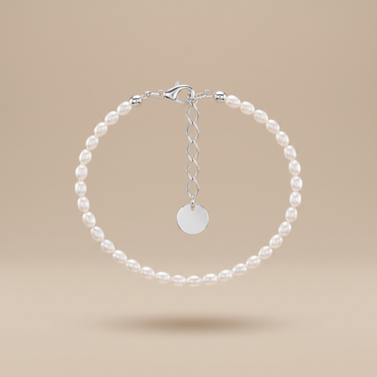 Asea Freshwater Pearl Beaded Bracelet — Silver color