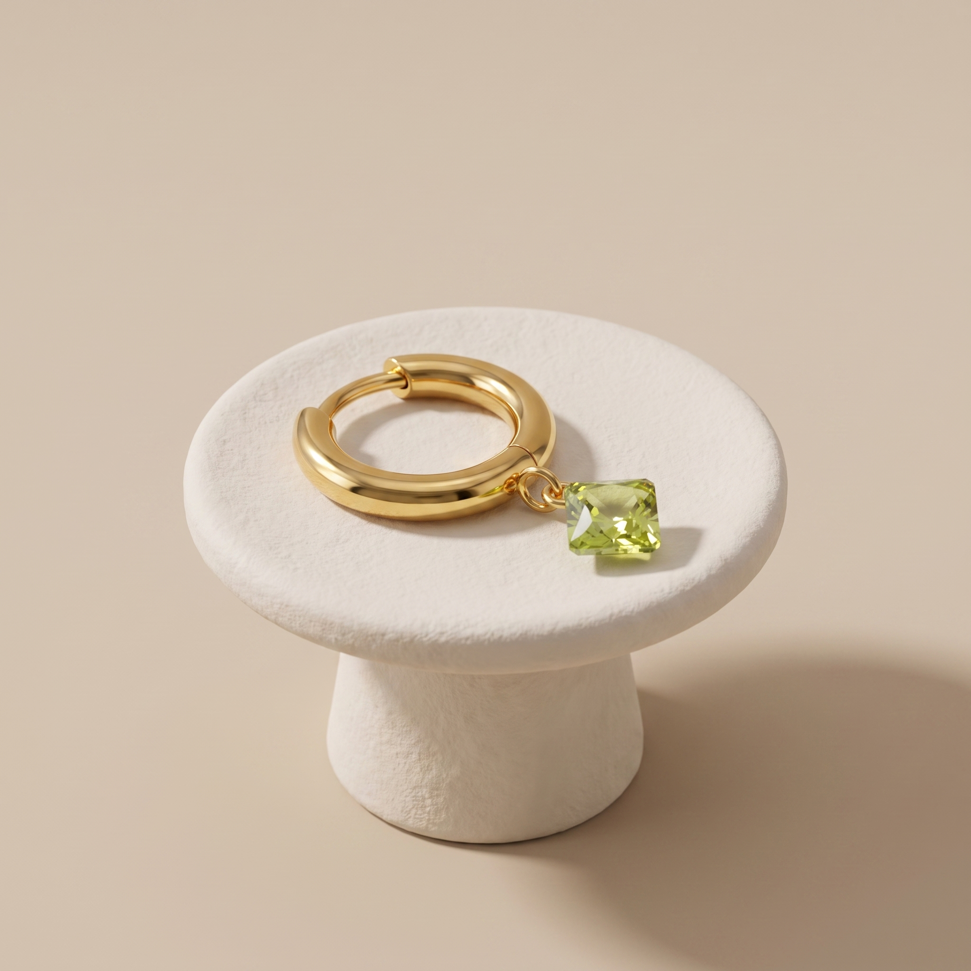 Asea Lime Zircon Hoops — angle
