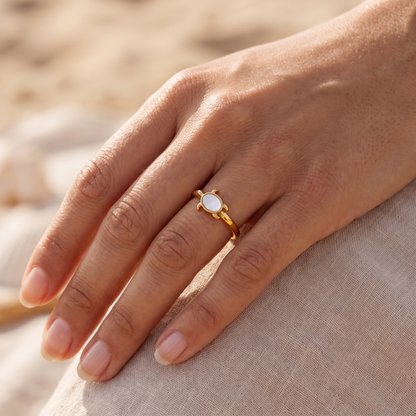 Asea Sea Turtle Pearl Ring — worn by model