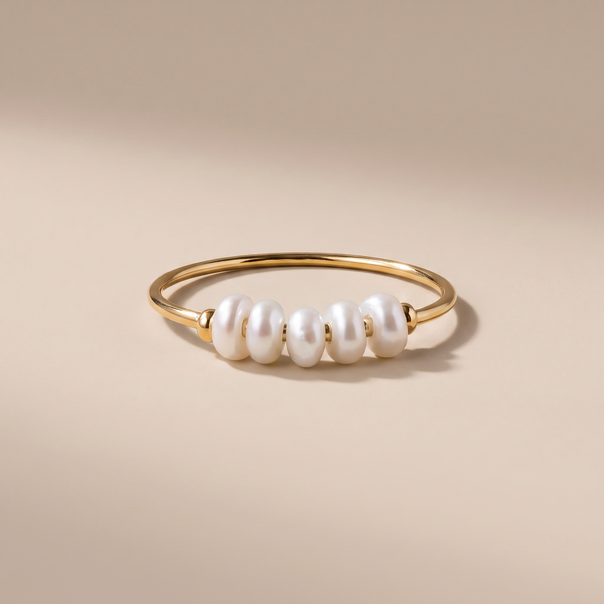 Asea Petite Pearl Row Ring — 14K Gold Color