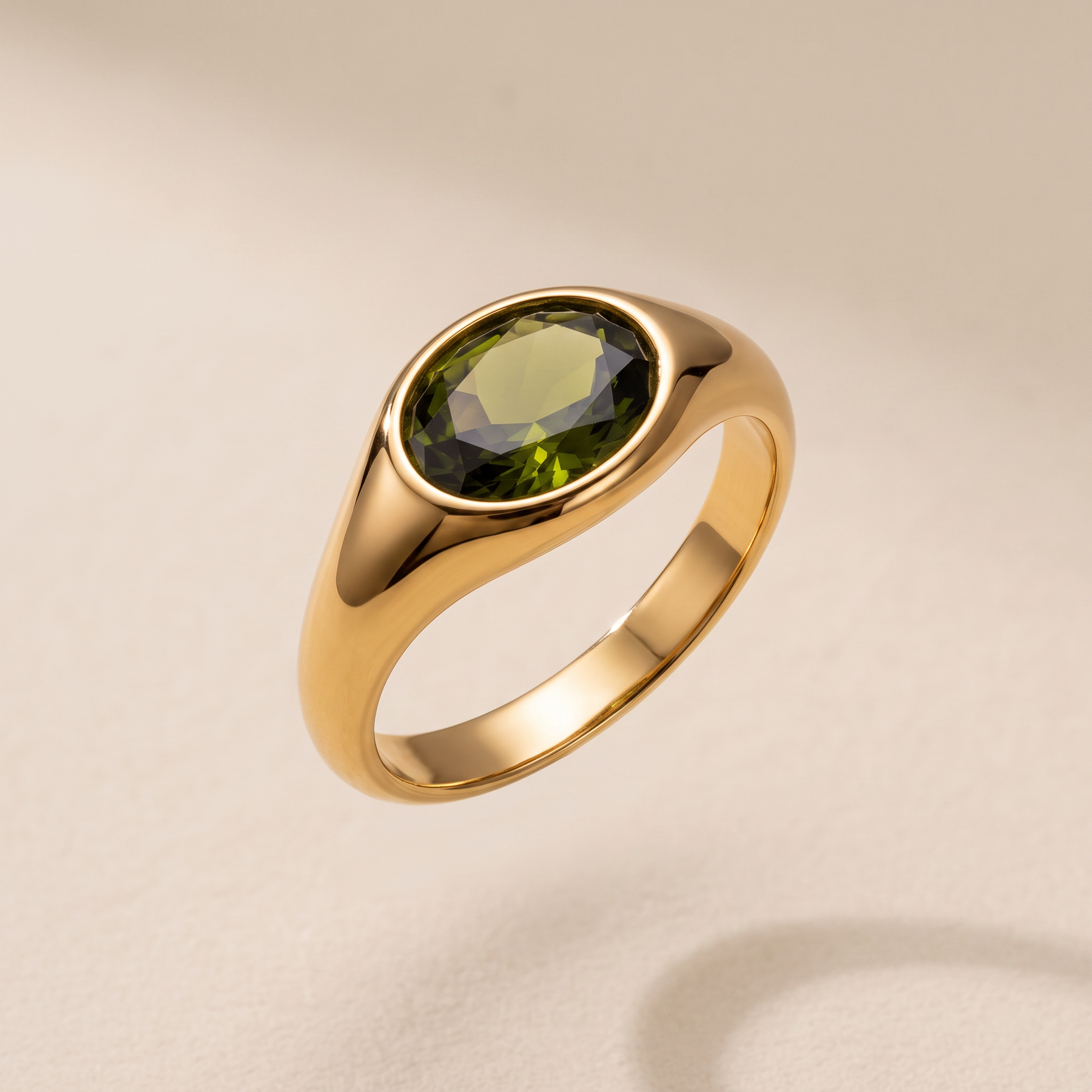 Asea Fern Green Stone Ring — front view