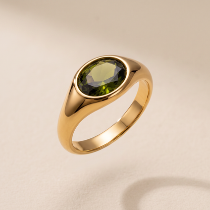Asea Fern Green Stone Ring — front view