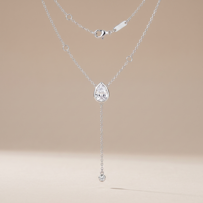 Asea Lariat Sparkle Necklace — Silver Color